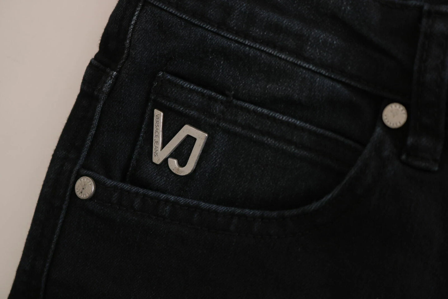 Dark Black Dora Slim Fit Denim Pants