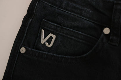Dark Black Dora Slim Fit Denim Pants