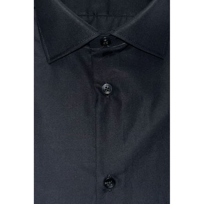 Black Cotton Men's Shirt