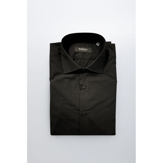 Black Cotton Men Shirt
