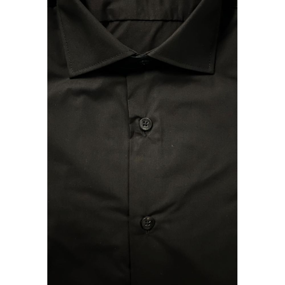 Black Cotton Men Shirt