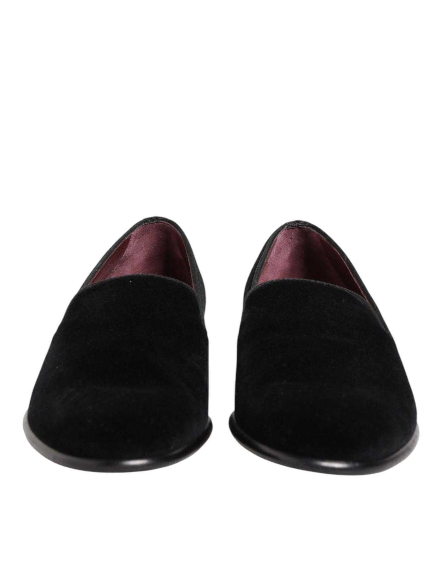 Black Leather Suede Slip On Loafer Dress Shoes