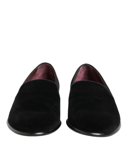 Black Leather Suede Slip On Loafer Dress Shoes