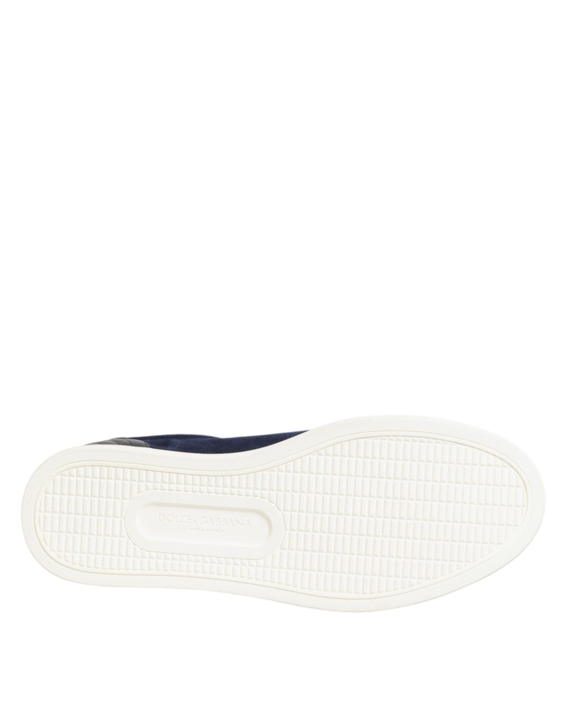 Blue Leather Suede Low Top Sneakers Shoes