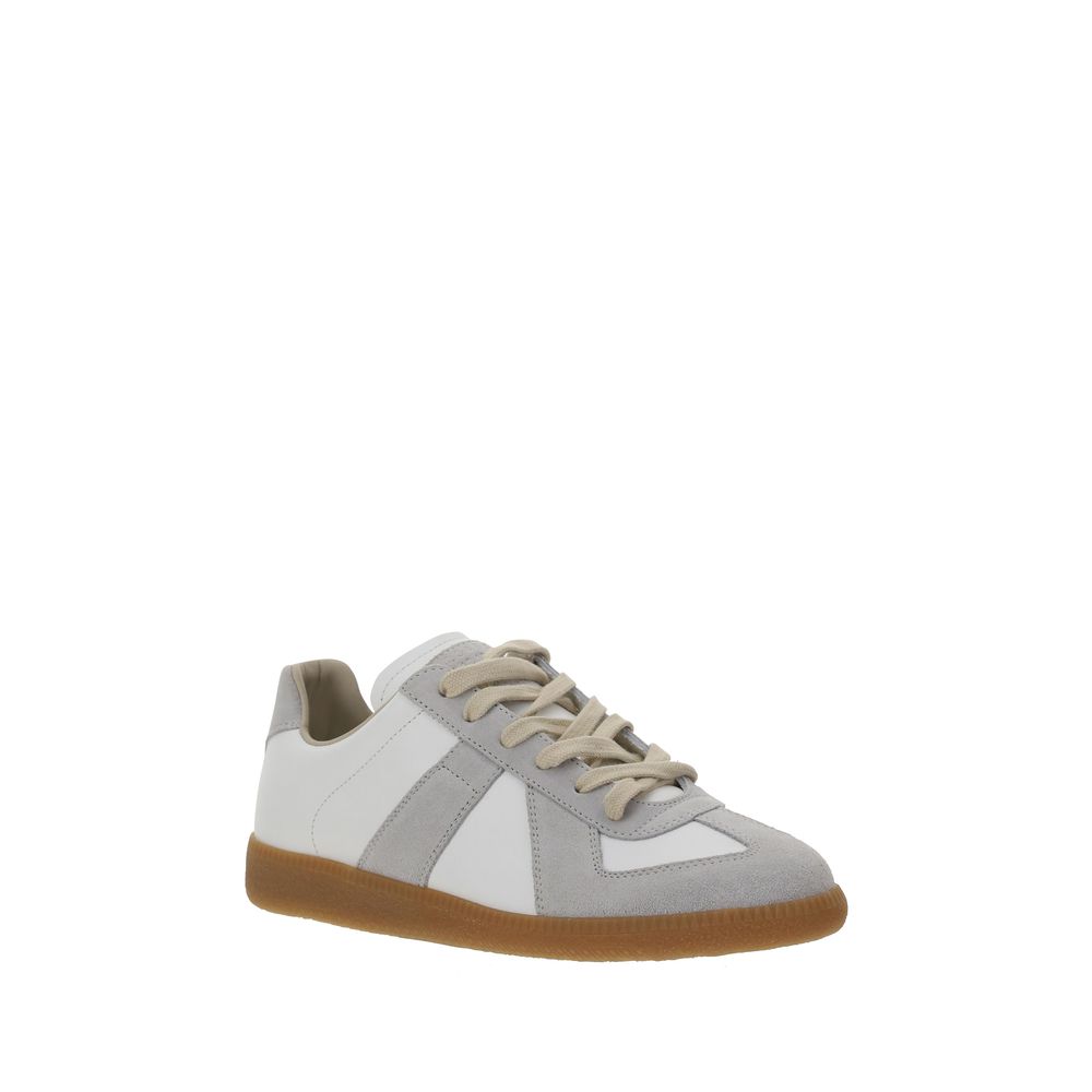 White Calf Leather Bos Taurus Low Top Sneakers