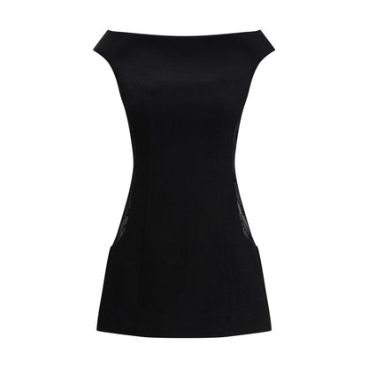 Black Fleece Wool Casual Dress