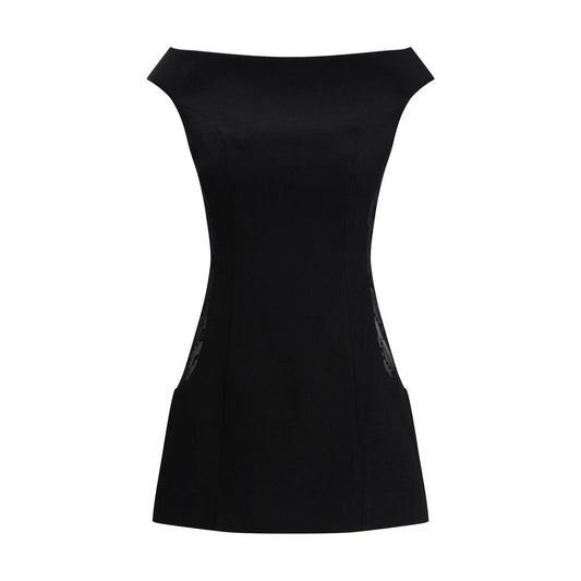 Black Fleece Wool Casual Dress