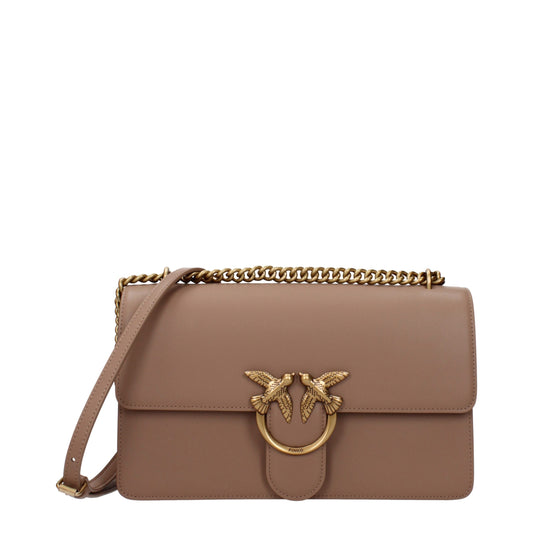 Beige Leather Crossbody Bag