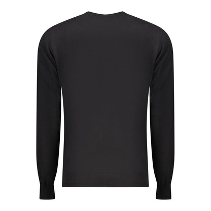 Black Cotton Men Sweater