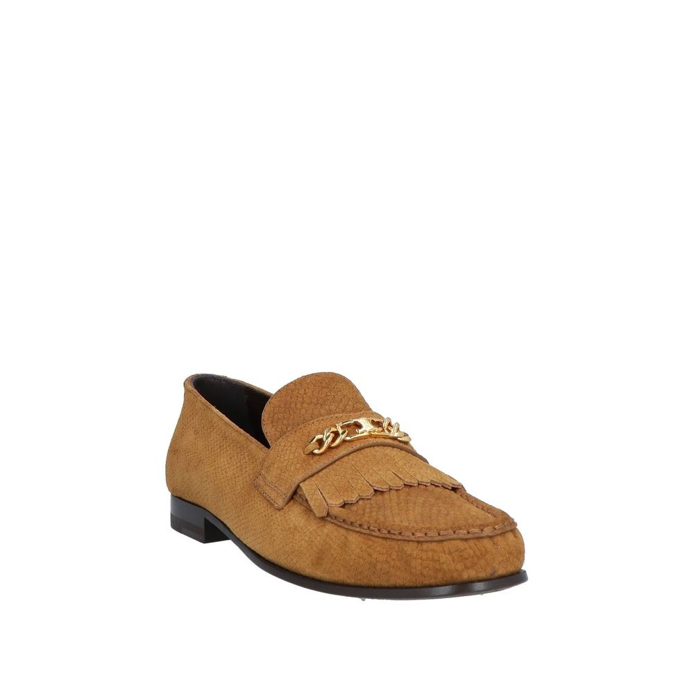 Brown Calfskin Slip-On Loafers
