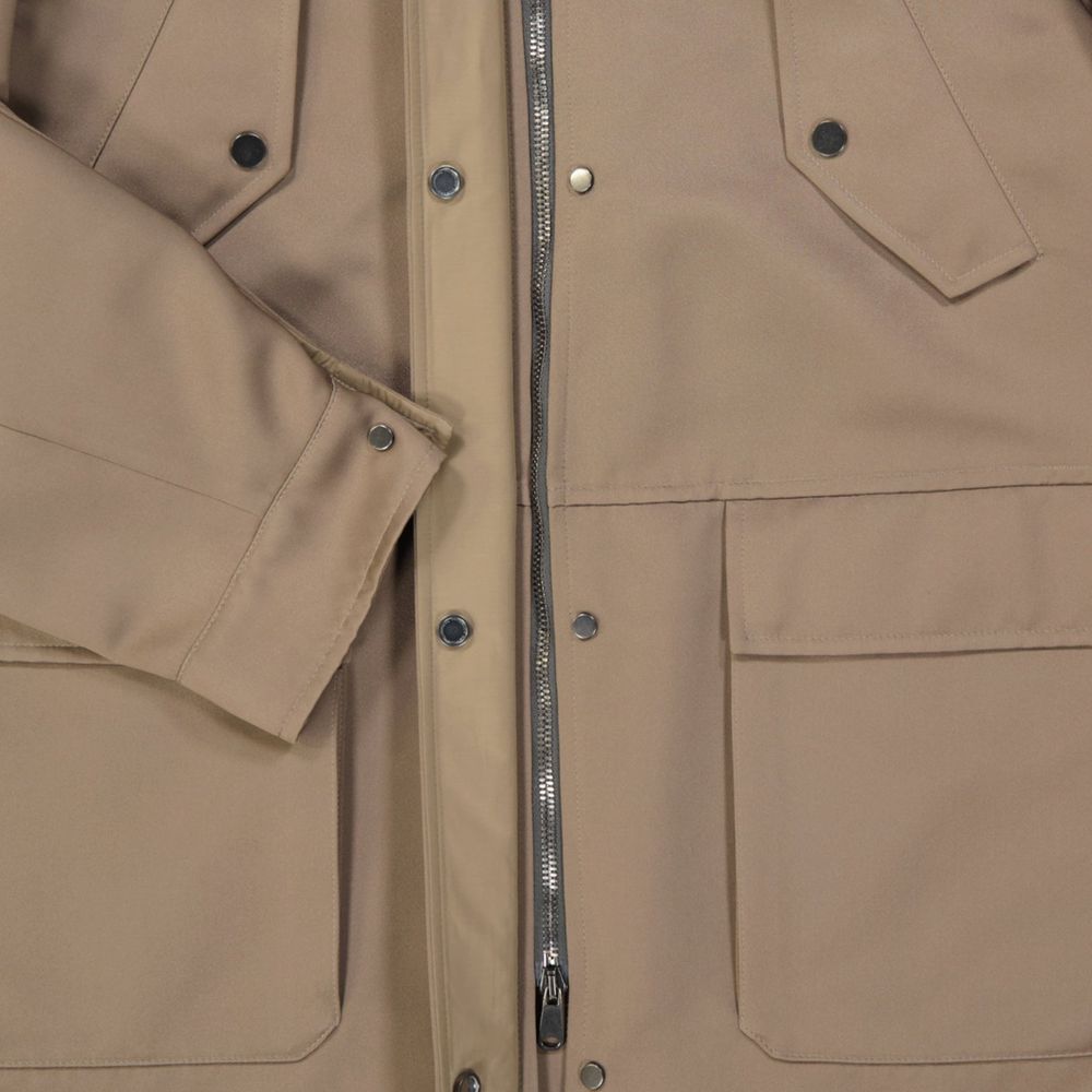 Brown Polyester Parka