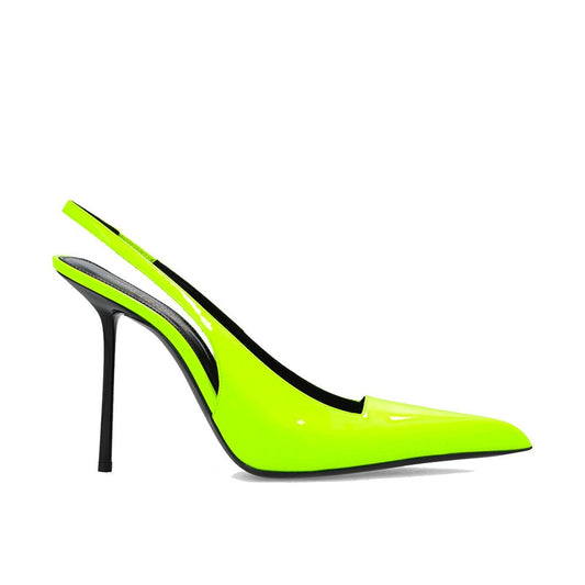 Yellow Calfskin High Heel Pumps