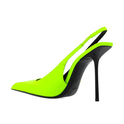 Yellow Calfskin High Heel Pumps