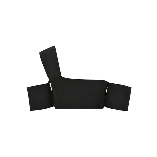 Black Elastane Tank Tops