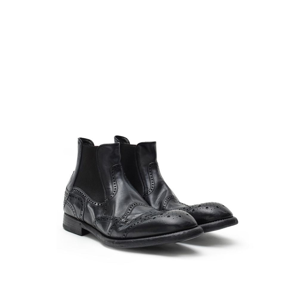 Black Leather Chelsea Boots
