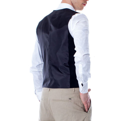 Black Polyester Waistcoat
