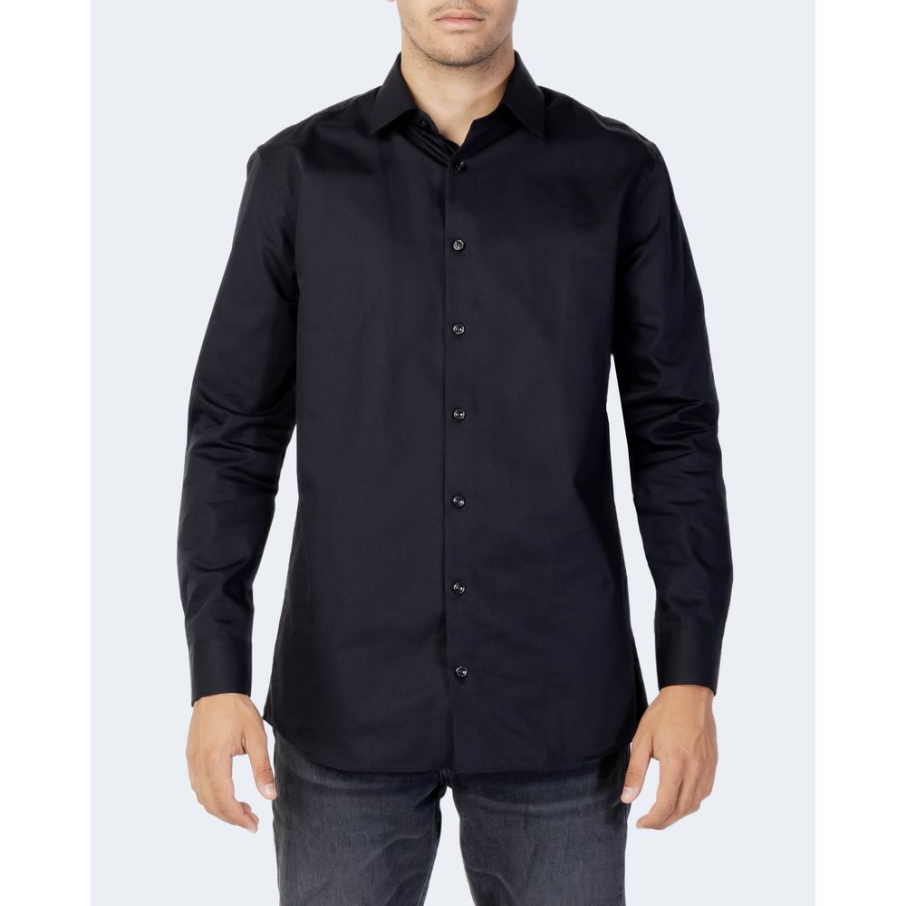 Black Cotton Dress Shirt