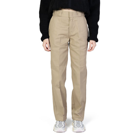 Beige Cotton Casual Pants