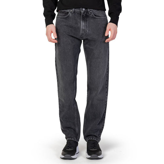 Black Cotton Relaxed Fit Jeans