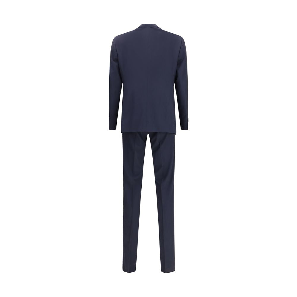 Blue Fleece Wool Two-Piece Suit