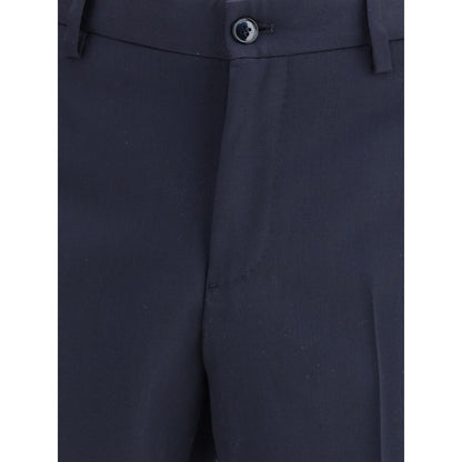 Blue Fleece Wool Two-Piece Suit