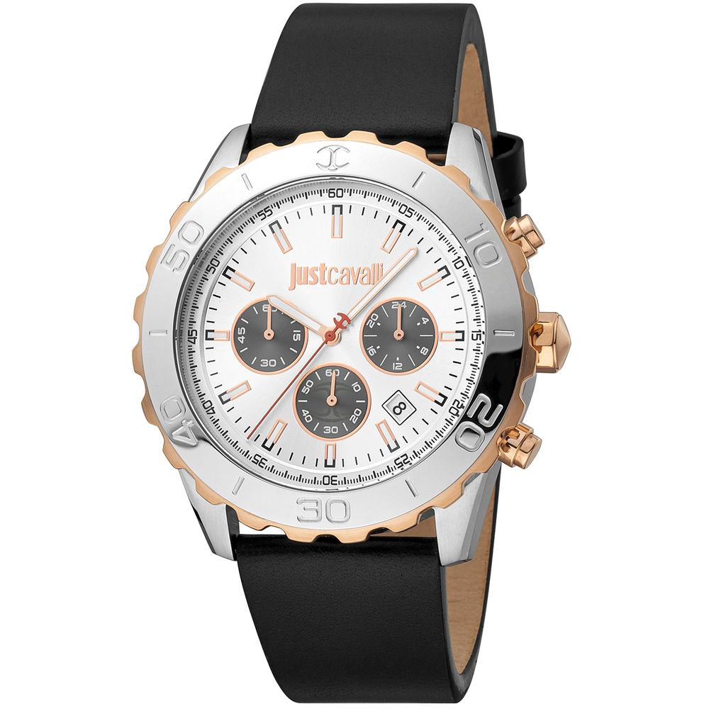 Black Leather Sport Watch