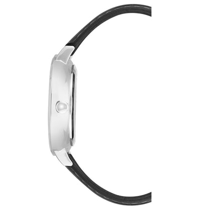 Black Leather Dress Watch