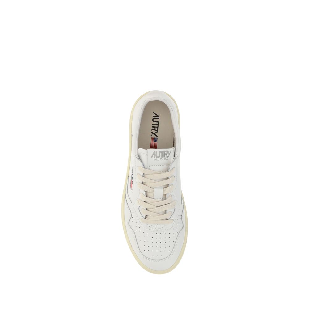 White Calf Leather Bos Taurus Low Top Sneakers