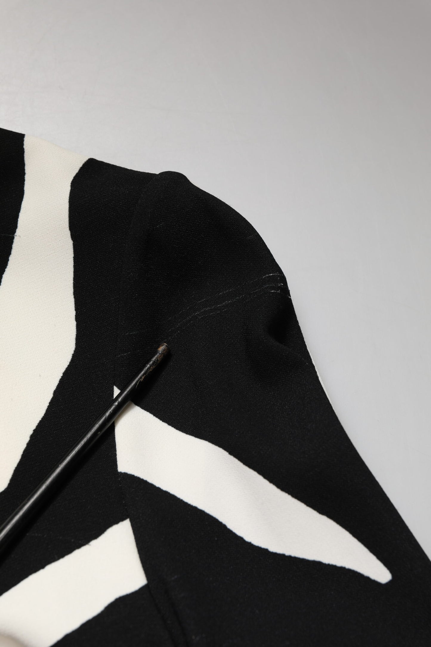 Black White Zebra Viscose Sheath Midi Dress