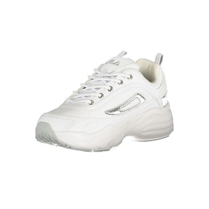 White Polyurethane Women Sneaker