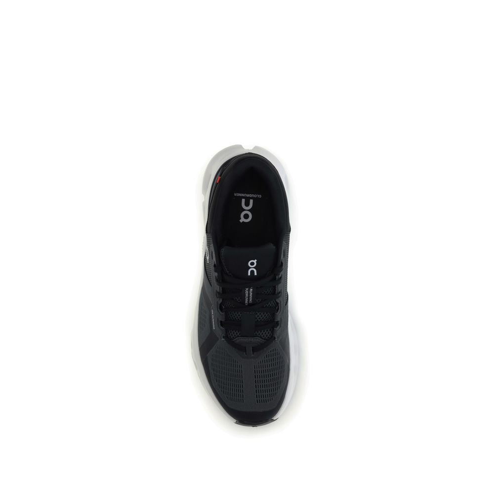 Black Recycled Polyester Athletic Sneakers
