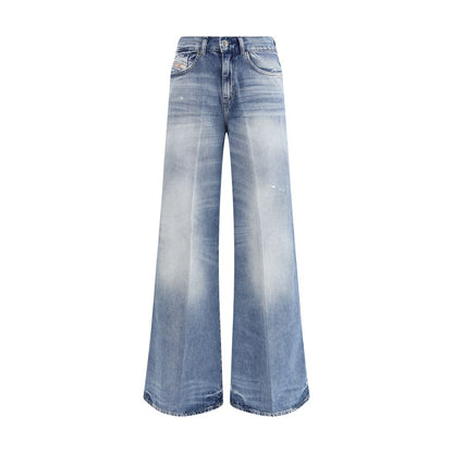 Blue Cotton Bootcut Jeans