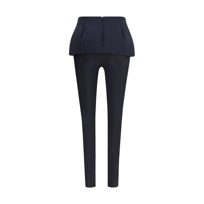 Black Polyester Casual Pants