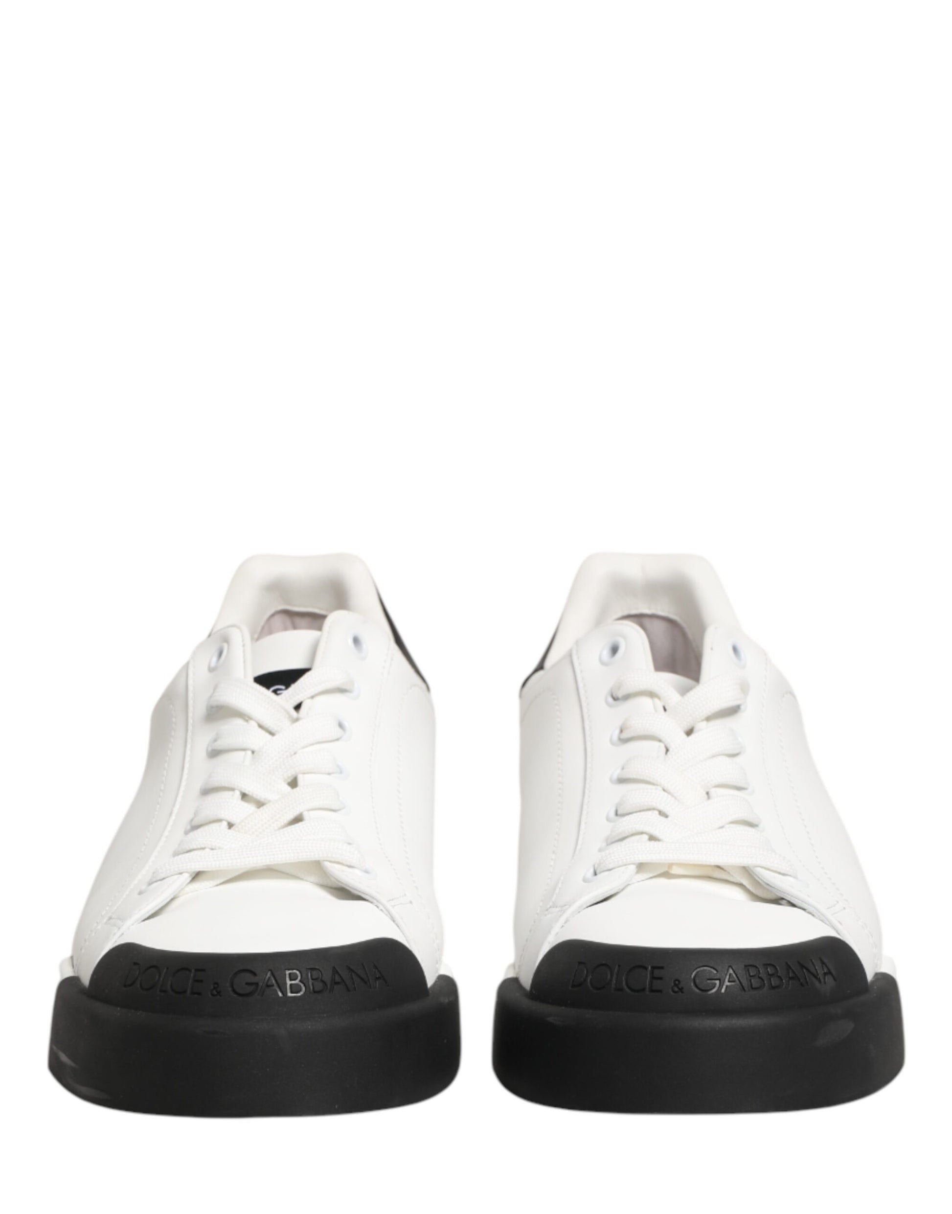 Black White Leather Low Top Sneakers Shoes