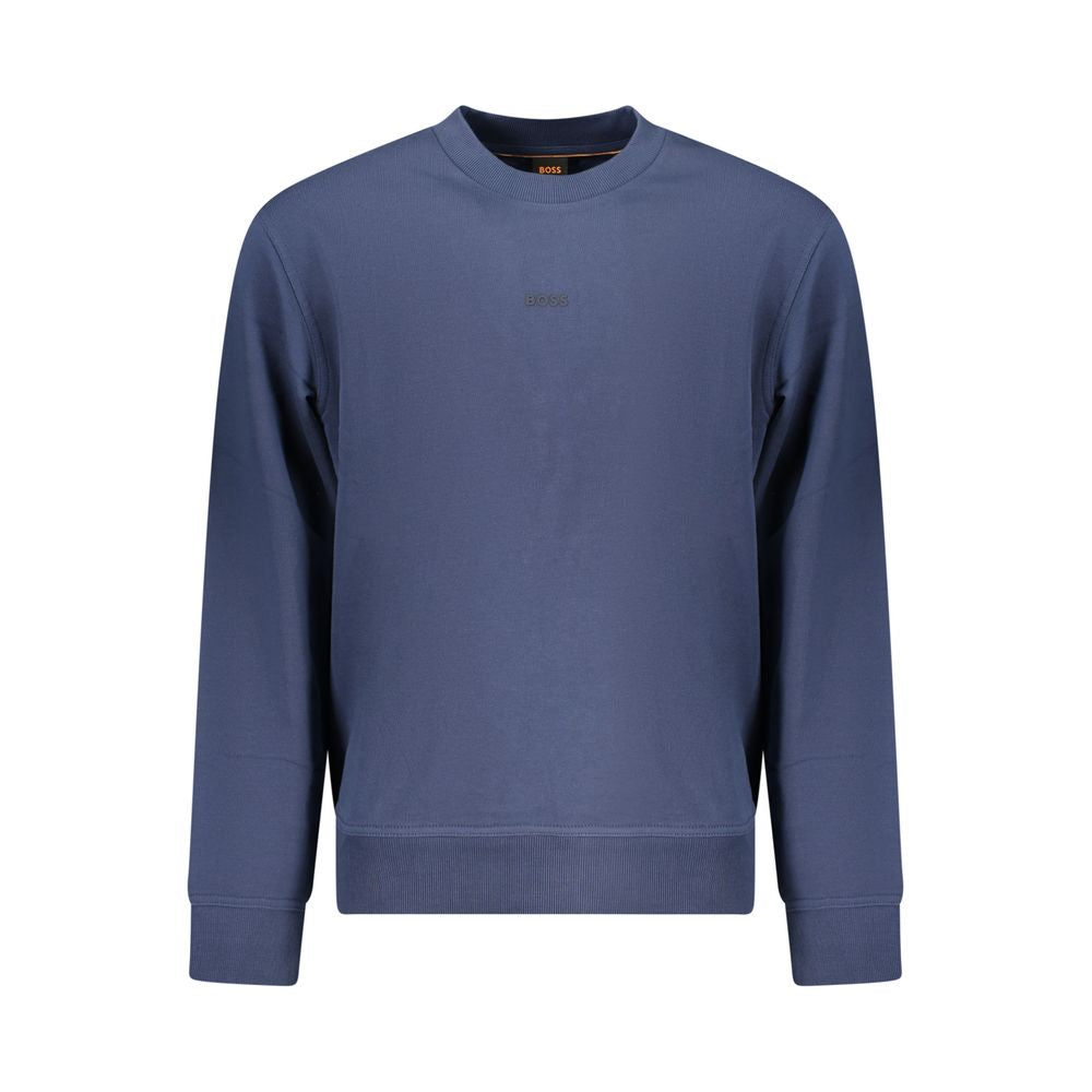 Blue Cotton Men Sweater