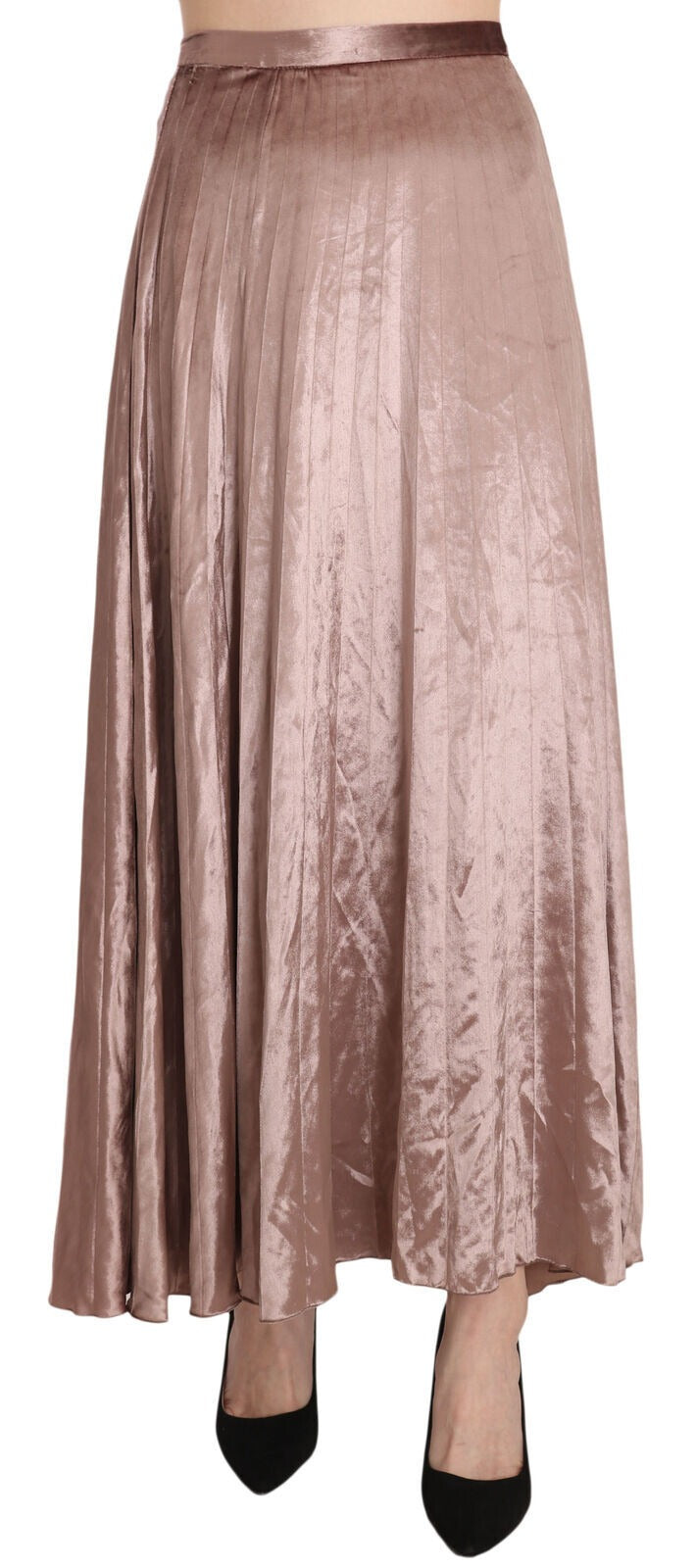 Chocolate Viscose High Waist A-line Maxi Skirt