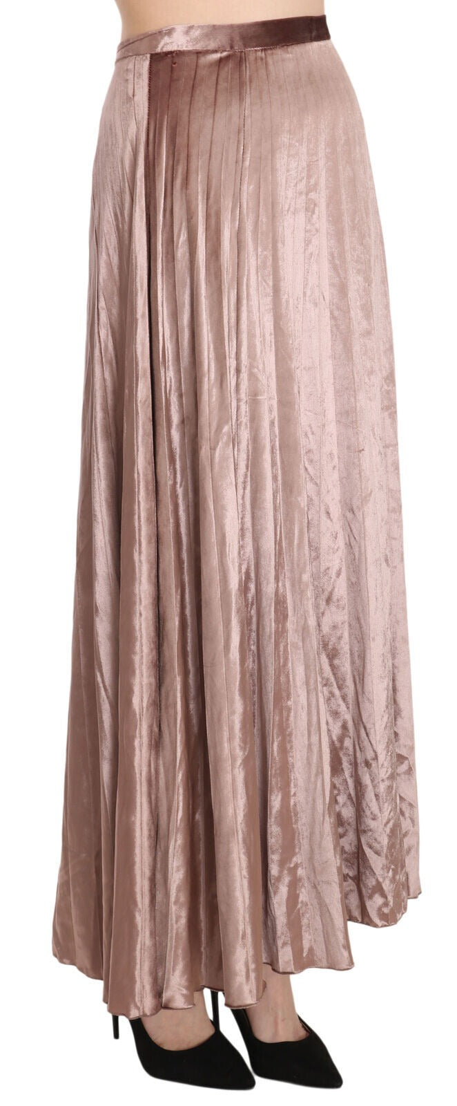 Chocolate Viscose High Waist A-line Maxi Skirt