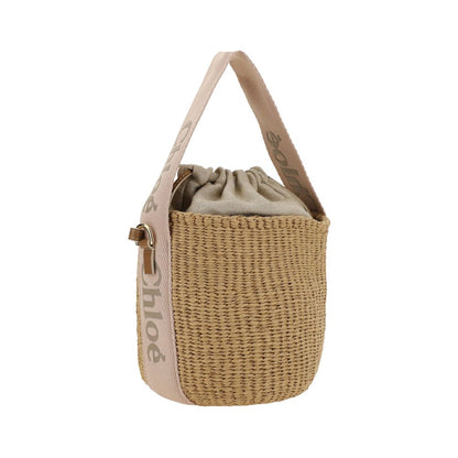 Beige Raffia Backet Bag