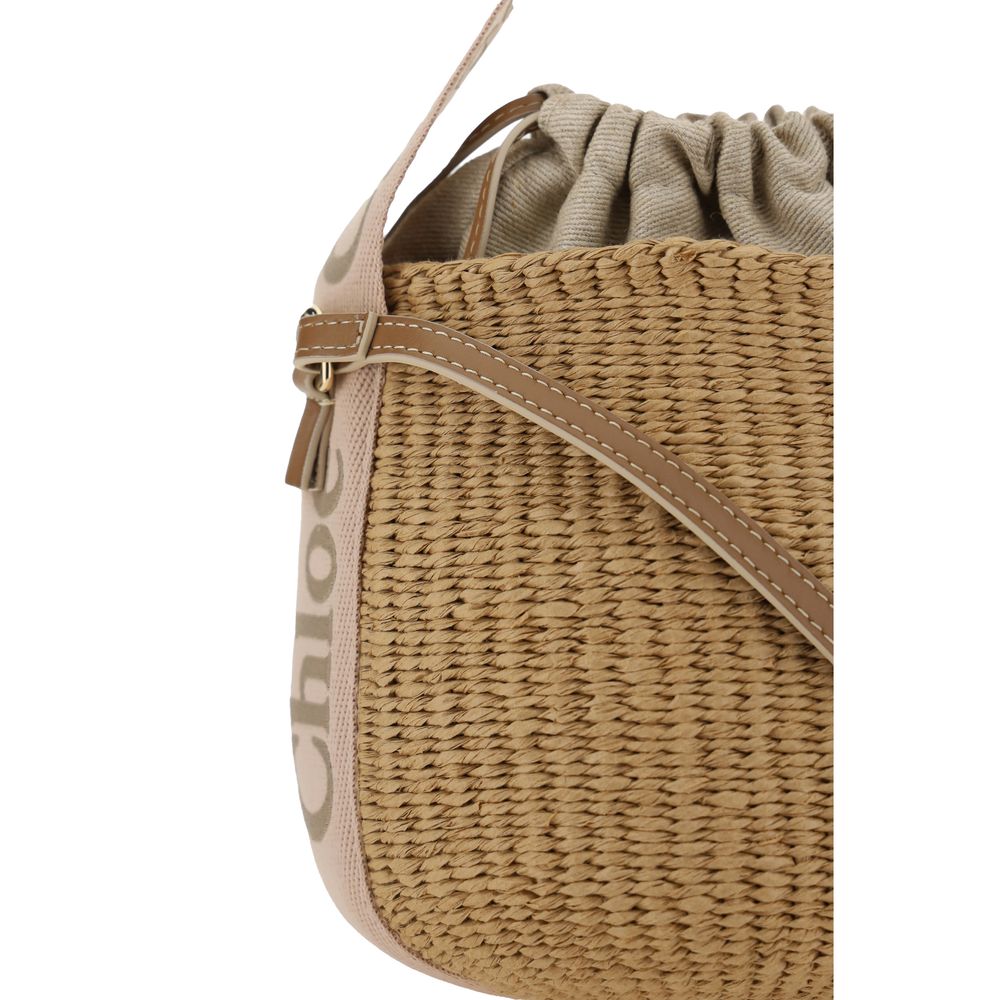 Beige Raffia Backet Bag
