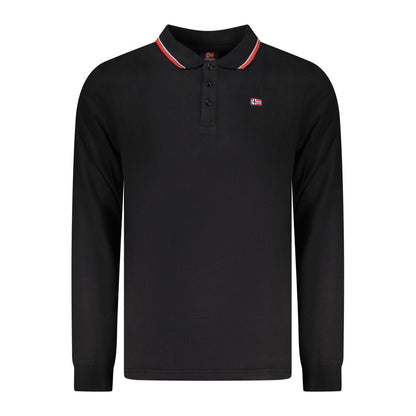 Black Cotton Men Polo Shirt