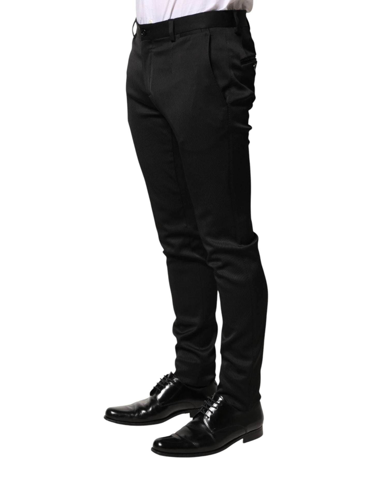 Black Viscose Dress Formal Men Trousers Pants