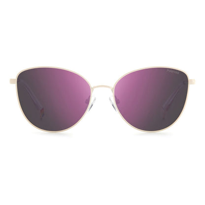 Beige Stainless Steel Sunglasses