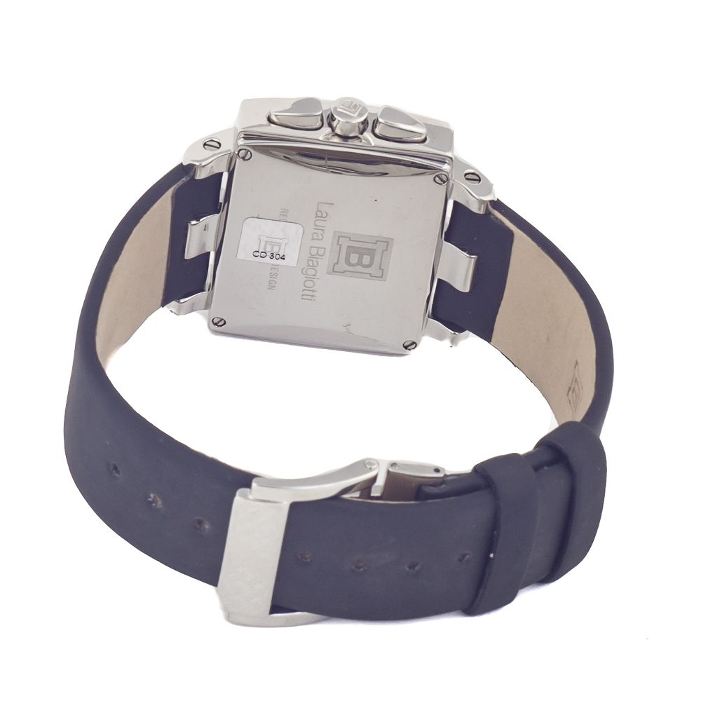 Black Leather Bracelet Watch