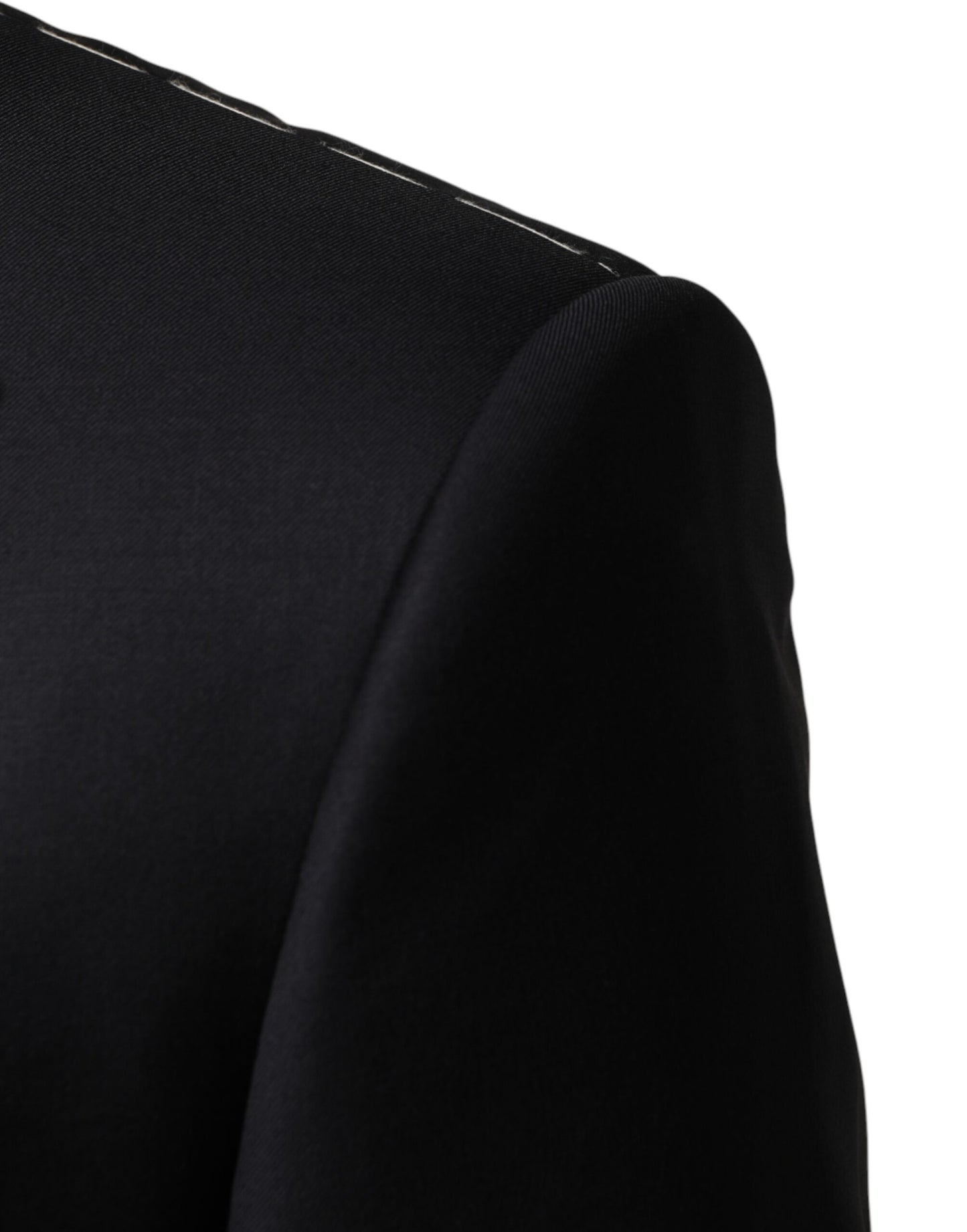 Black Wool Single Breasted 3 Piece Men Suit