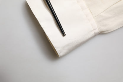 Off White Silk Men GOLD Dress Formal Shirt