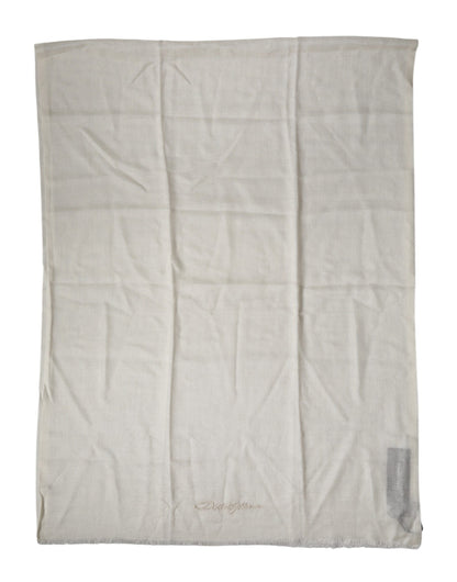 White Cashmere Knit Neck Wrap Shawl Scarf