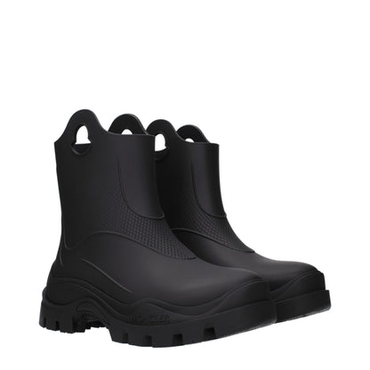 Black Cotton Ankle Boots