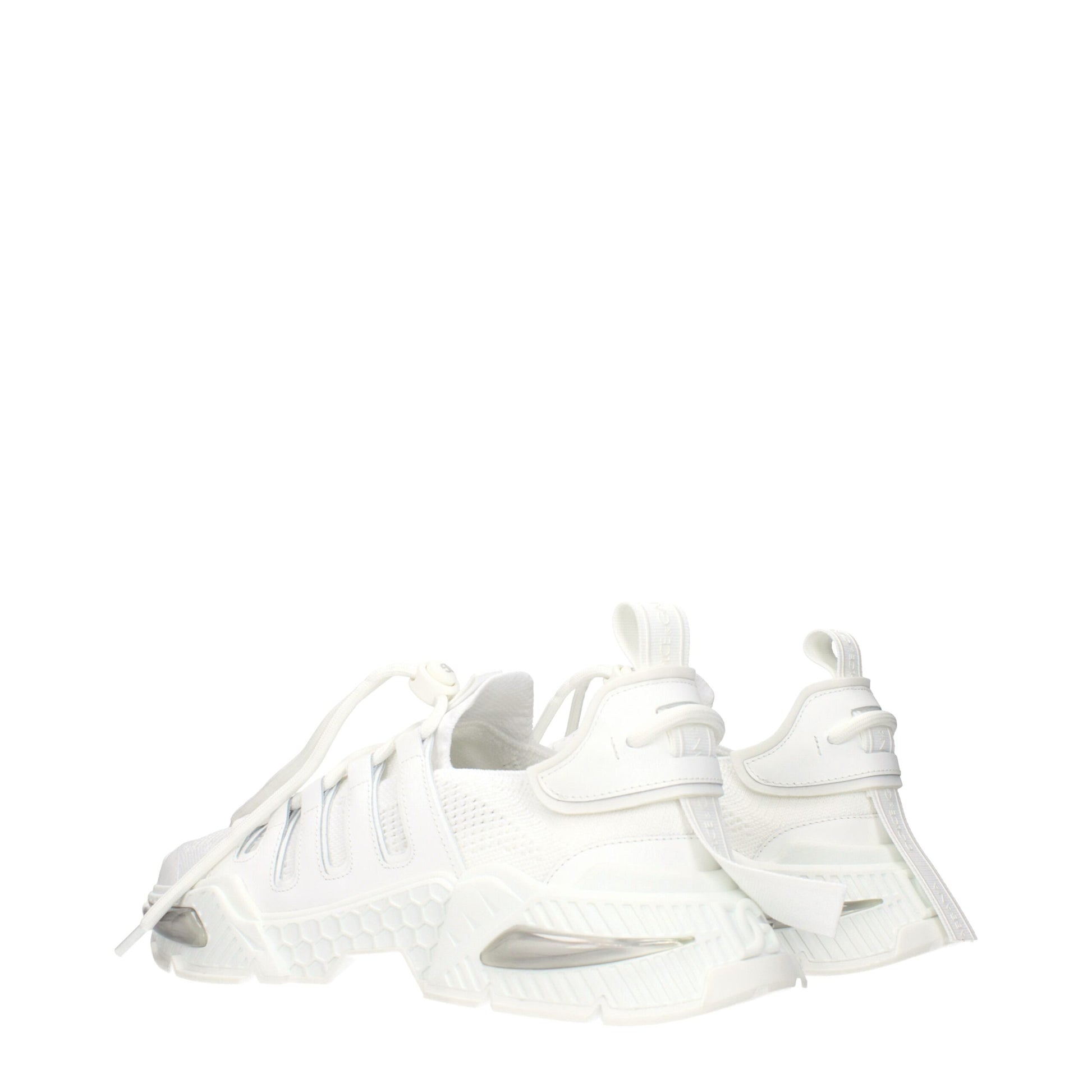 White Fabric Athletic Sneakers