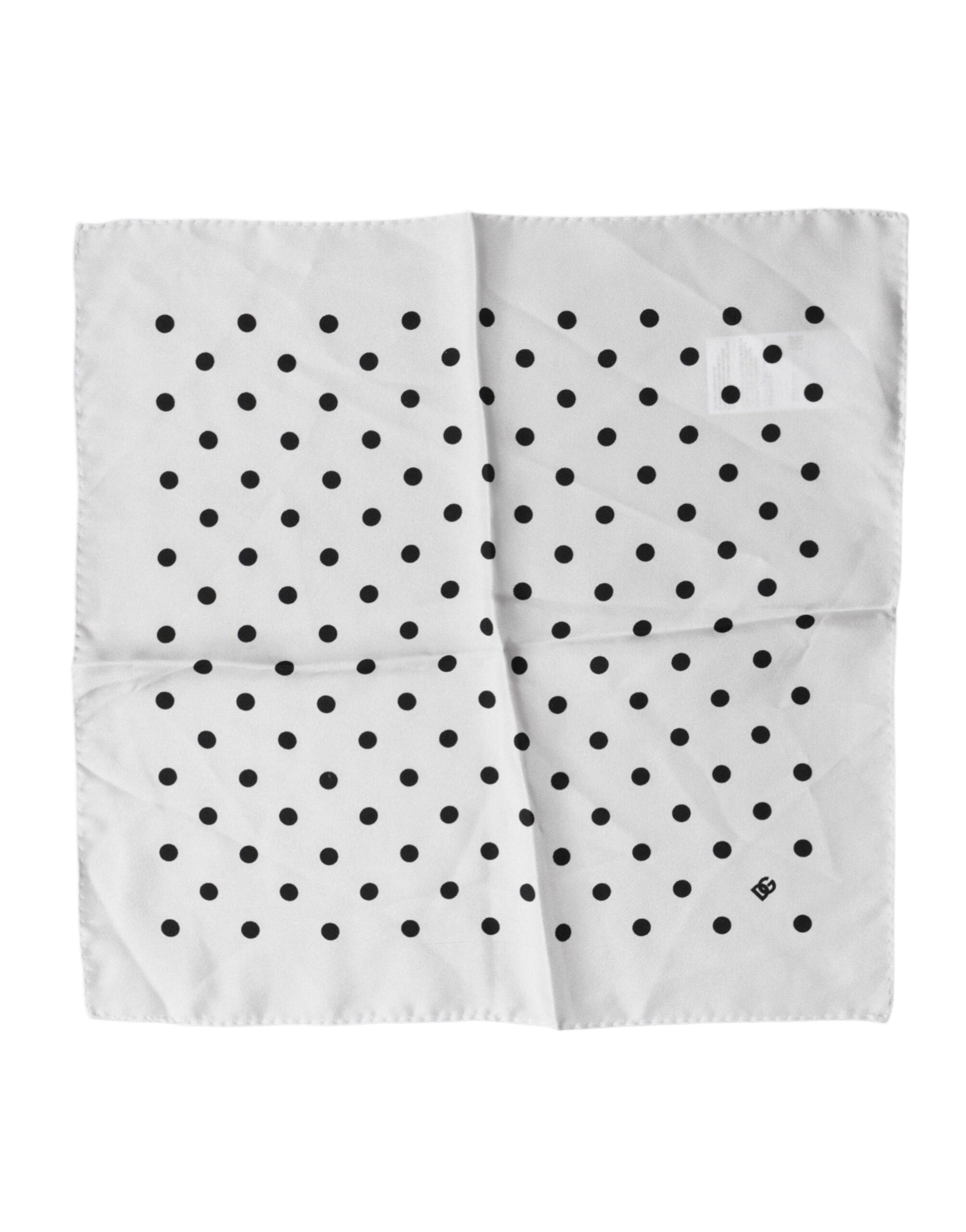 White Polka Dot Square Handkerchief Scarf
