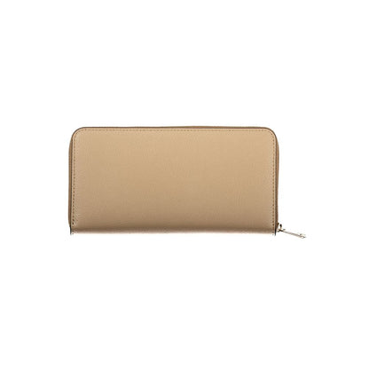 Beige Leather Woman Wallet